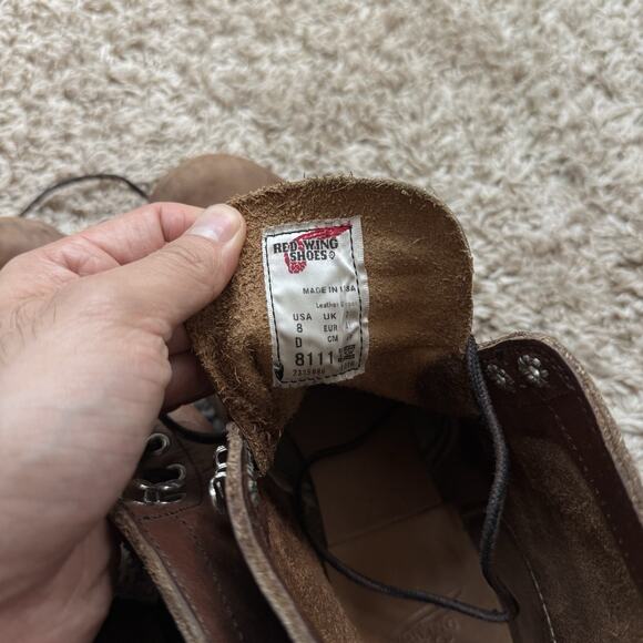 Red Wing Shoes 8111 Iron Ranger Brown Leather Boots Men’s Size 8 D Made In USA